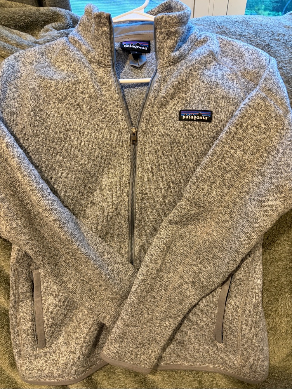 Patagonia Heather Gray Full-Zip Teddy Fleece Jacket